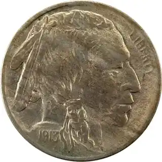 Obverse of a 1913 Buffalo nickel, Type I